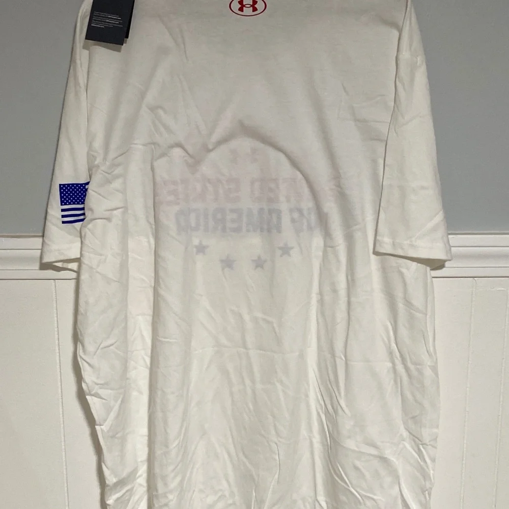 Under Armour T Shirt Mens 4XL United States of America Freedom White - Picture 3 of 3